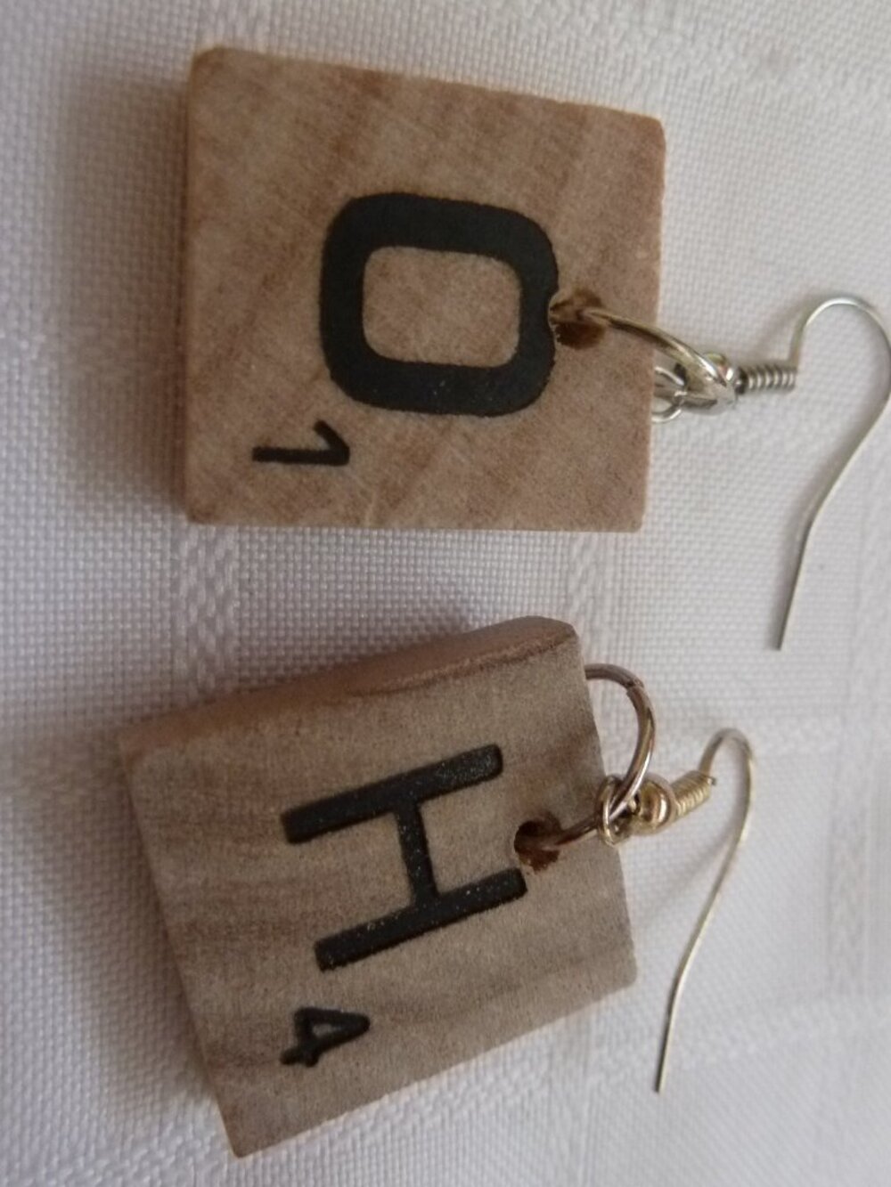 No47 Handmade earrings made from Scrabble tiles
